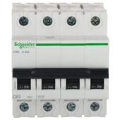 Schneider Electric 63-A, ampere 4-Pole C MCB, White,